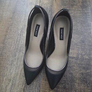 Nine west black black heels sz 7